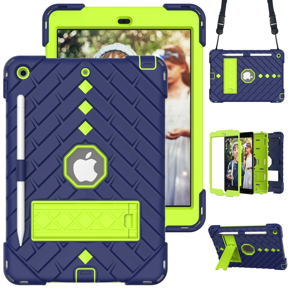 

Case For iPad 10.2 7th 8th generation Coque Heavy Duty Shockproof Kids Safe Silicon Tablets Cover For iPad 10.2 2019 2020 Funda