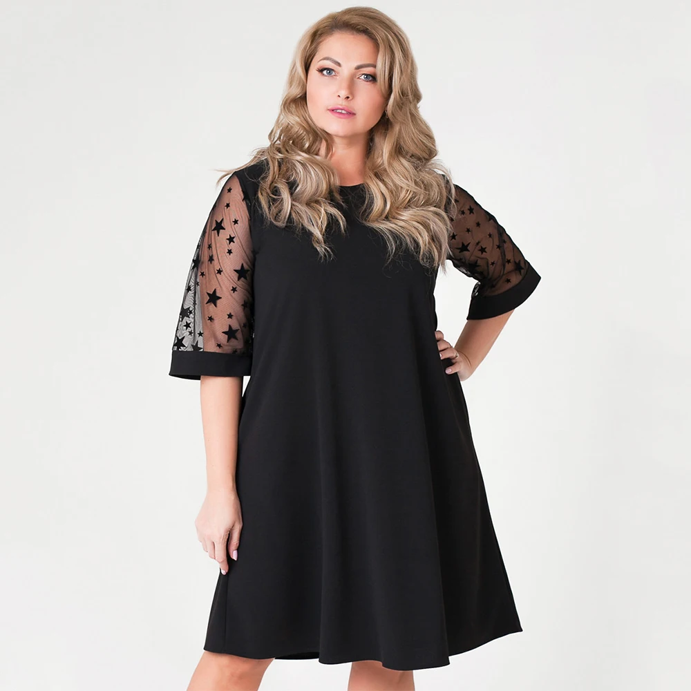 Fashion Half Sleeve Scoop Mother Formal Dresses Knee-Length Illusion Black Jersey Robe De Soirée Femme Plus Size Party Gown
Fashion Half Sleeve Scoop Mother Formal Dresses Knee-Length Illusion Black Jersey Robe De Soirée Femme Plus Size Party Gown