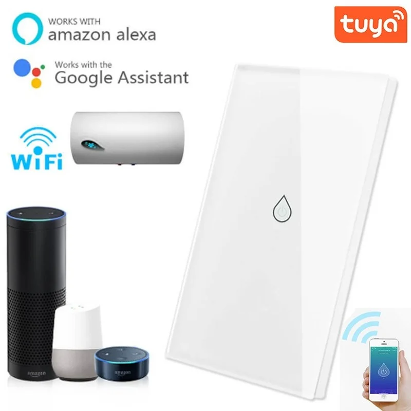 Wifi Smart Switch Water Heater Switches Voice Remote Control US/EU Standard Touch Panel Timer Outdoor Work Alexa Google Home
Wifi Smart Switch Water Heater Switches Voice Remote Control US/EU Standard Touch Panel Timer Outdoor Work Alexa Google Home