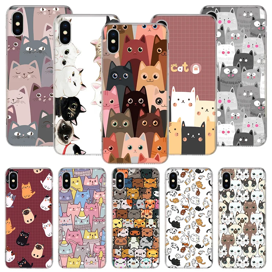 Cartoon Cute Cats Background Phone Case For iPhone 11 12 13 Pro XS XR X Max 7 8 6 6S Plus Mini + 5 SE Pattern Customized Coque C
Cartoon Cute Cats Background Phone Case For iPhone 11 12 13 Pro XS XR X Max 7 8 6 6S Plus Mini + 5 SE Pattern Customized Coque C