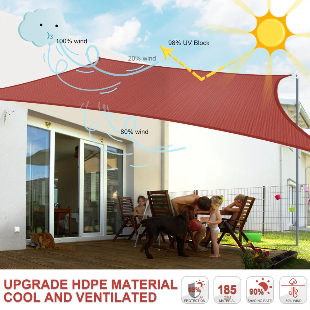 MOVTOTOP 12x16ft Rectangle Sun Shade Sail UV Block Canopy Outdoor Cover Awning Shelter for Patio Garden Yard Deck Swimming Pool
MOVTOTOP 12x16ft Rectangle Sun Shade Sail UV Block Canopy Outdoor Cover Awning Shelter for Patio Garden Yard Deck Swimming Pool