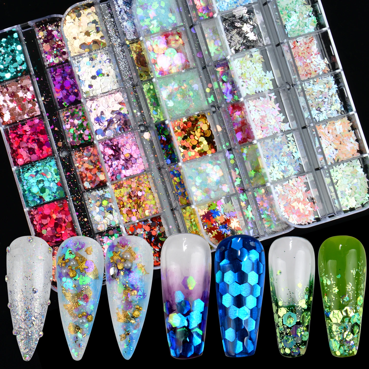 12 Colors/Set Mermaid Nail Glitter Sequins Round Hexagon Sparkly Paillette Flakes Holographic Decoration Nail Art Manicure
12 Colors/Set Mermaid Nail Glitter Sequins Round Hexagon Sparkly Paillette Flakes Holographic Decoration Nail Art Manicure