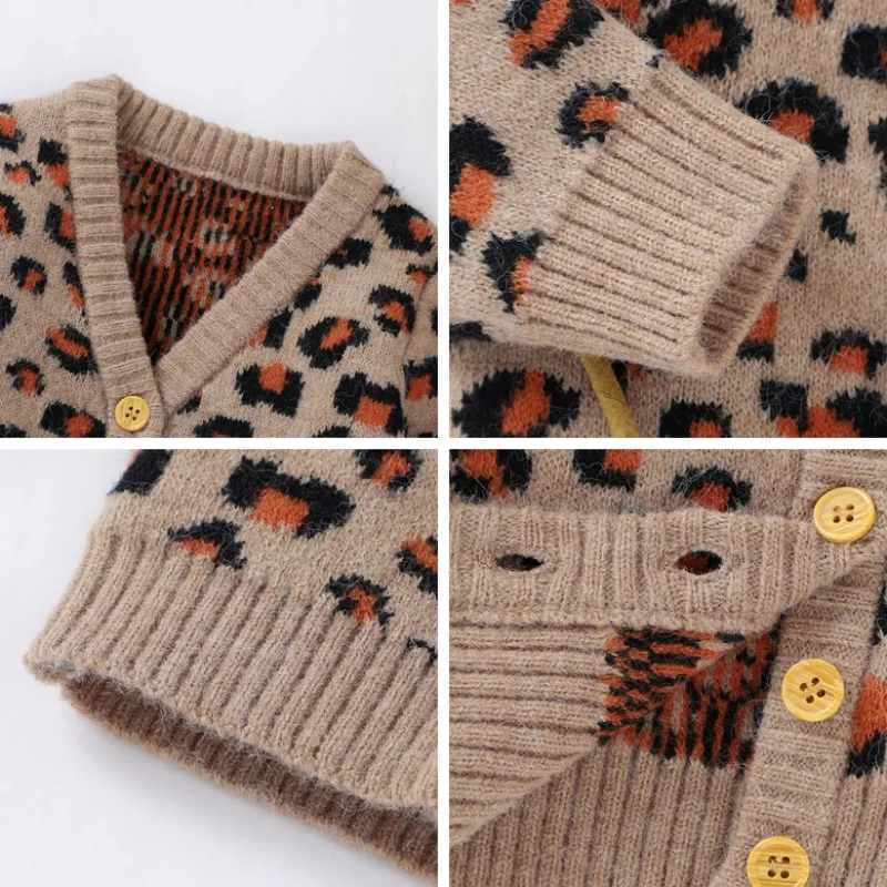Children Kids Sweater Autumn Baby Girl Cardigan Leopard Print Knitted Casual Outerwear Clothes
Children Kids Sweater Autumn Baby Girl Cardigan Leopard Print Knitted Casual Outerwear Clothes