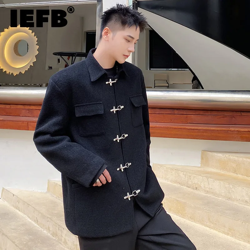 IEFB Autumn Winter 2022 New Chinese Style Metal Button Woolen Jackets Men's Lapel Loose Casual Black Long Sleeve Coat 9A0542
IEFB Autumn Winter 2022 New Chinese Style Metal Button Woolen Jackets Men's Lapel Loose Casual Black Long Sleeve Coat 9A0542