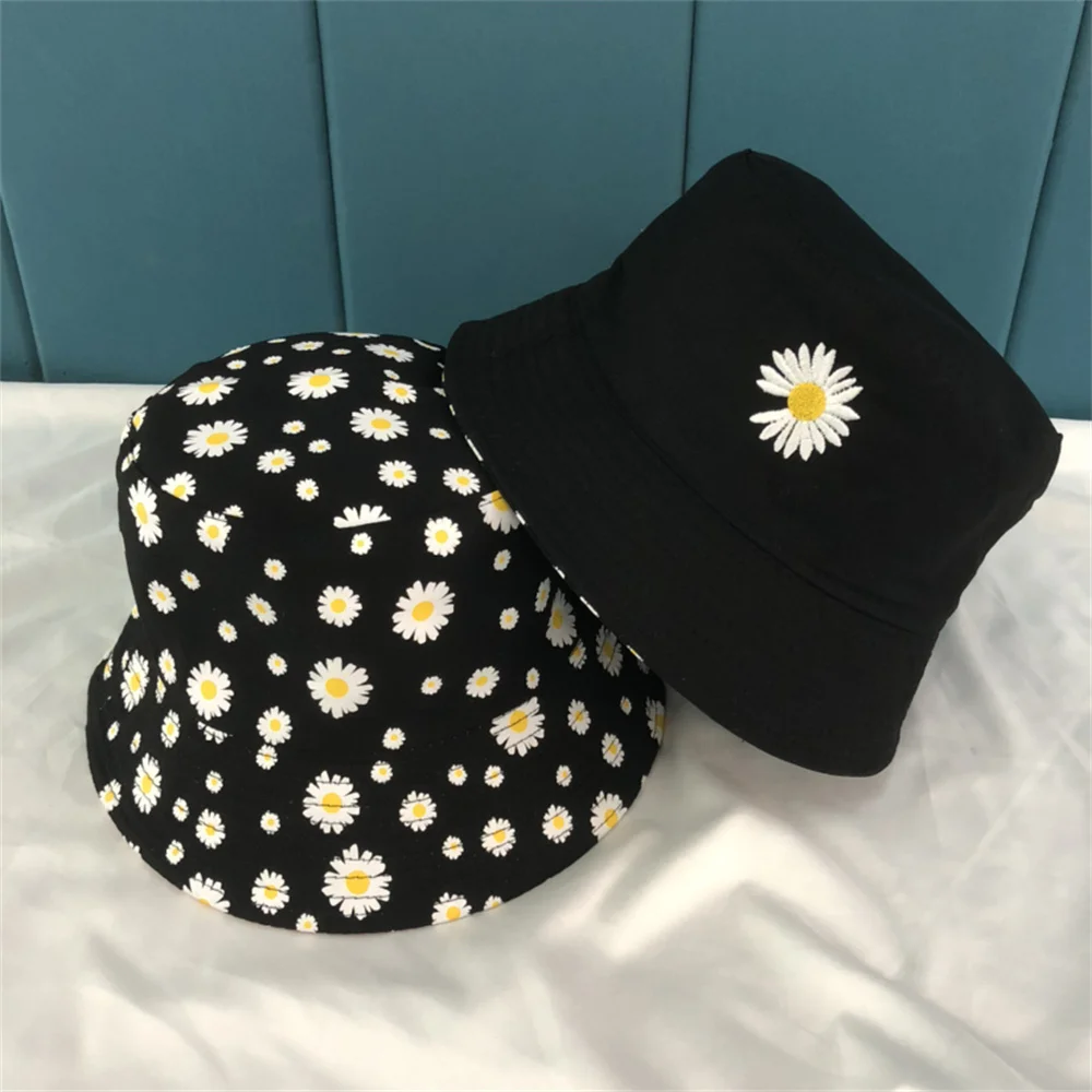 Summer Little Embroidery Daisy Bucket Hats For Women Men Summer Double-sided Panama Caps Outdoor Fashion Fishing Fisherman's Hat
Summer Little Embroidery Daisy Bucket Hats For Women Men Summer Double-sided Panama Caps Outdoor Fashion Fishing Fisherman's Hat