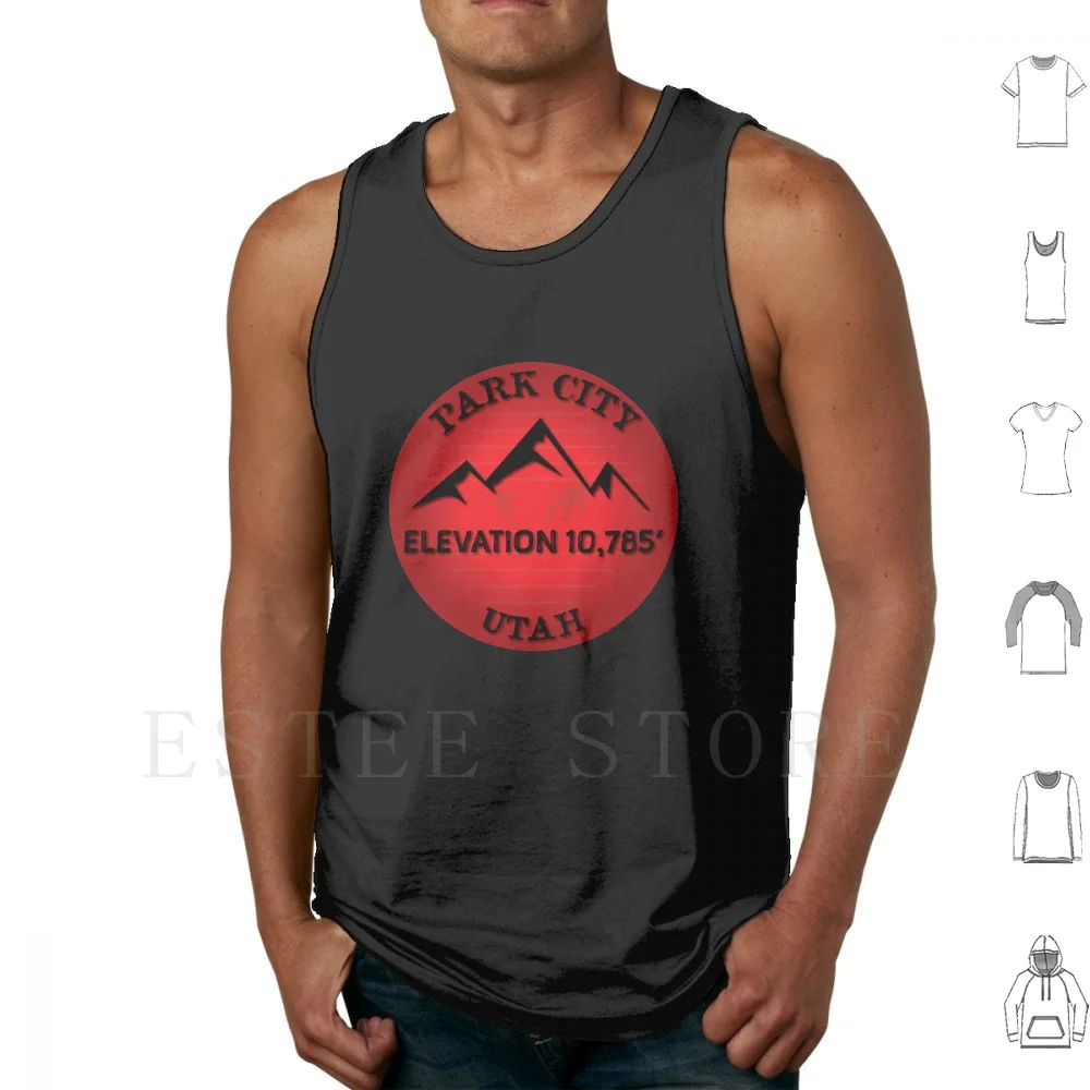 

Park City Ski Snowboard The Sticker Red Black Skiing Skier Gift Ideas Tank Tops Vest Sleeveless Park City Slc Salt Lake