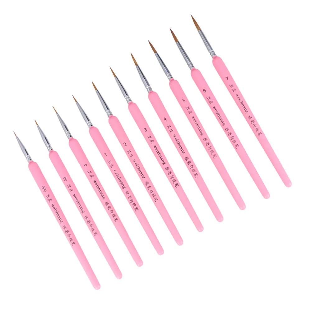 1 Set of 10pcs Wolf Hair Tip Brushes Professional Detail Paint Brush Fine Detailing Painting Drawing Brushes(
1 Set of 10pcs Wolf Hair Tip Brushes Professional Detail Paint Brush Fine Detailing Painting Drawing Brushes(