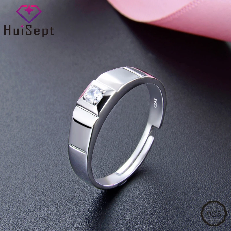 HuiSept New Men Rings 925 Sterling Silver Jewelry with Zircon Gemstone Simple Open Finger Ring Ornaments for Wedding Party Gift
HuiSept New Men Rings 925 Sterling Silver Jewelry with Zircon Gemstone Simple Open Finger Ring Ornaments for Wedding Party Gift