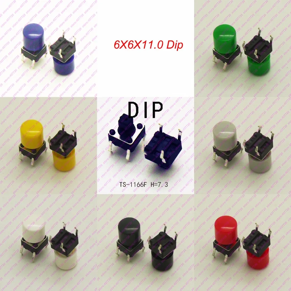 1000 шт. 6x6x мм (H = 11 мм с крышкой) 4-контактная кнопка мгновенного тактового действия DIP, Верхняя квадратная головка, тактические кнопки, мини-кно...
1000 шт. 6x6x мм (H = 11 мм с крышкой) 4-контактная кнопка мгновенного тактового действия DIP, Верхняя квадратная головка, тактические кнопки, мини-кно...