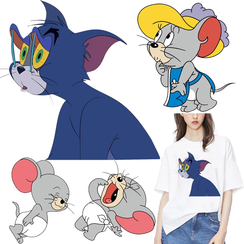 Cartoon Anime Cat Mouse Iron-on Transfers for Clothing Thermoadhesive Patches on Clothes Flex Fusible Patch Thermal Stickers
Cartoon Anime Cat Mouse Iron-on Transfers for Clothing Thermoadhesive Patches on Clothes Flex Fusible Patch Thermal Stickers