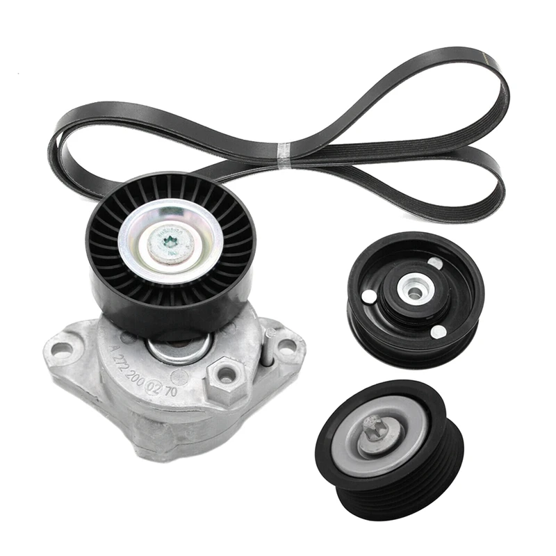 Engine Drive Belt Tensioner Assembly & 2 Idler Pulleys & Belt for Mercedes-Benz M272 M273 2722000270+1419+1019+6Pk2404
Engine Drive Belt Tensioner Assembly & 2 Idler Pulleys & Belt for Mercedes-Benz M272 M273 2722000270+1419+1019+6Pk2404