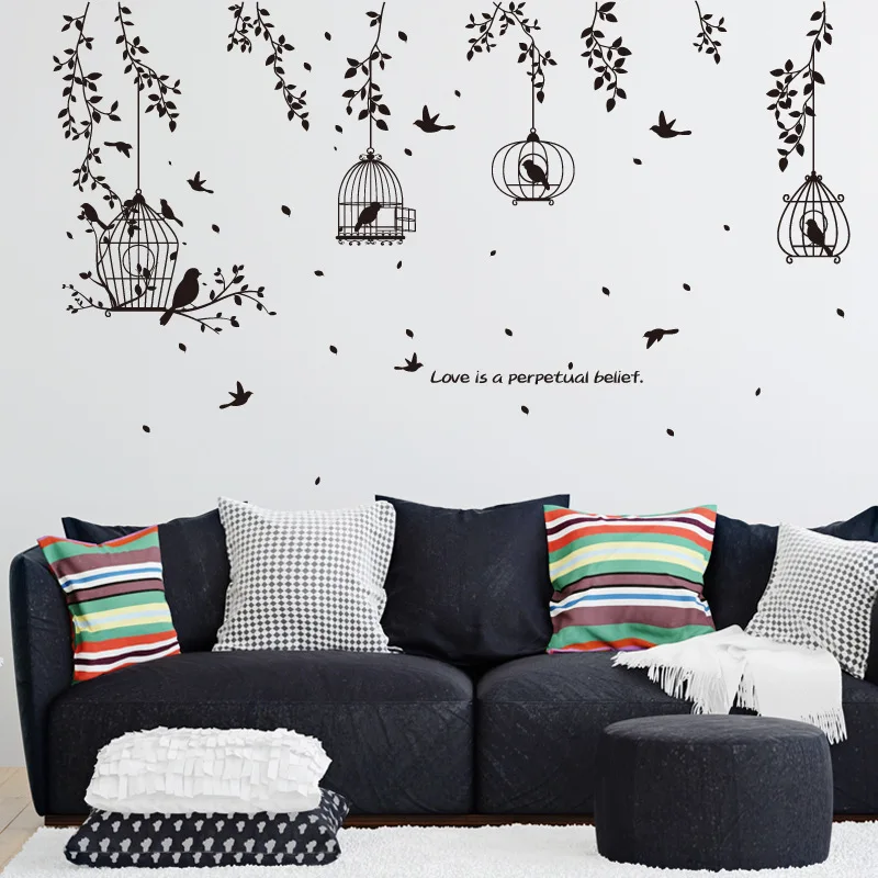 Black Birdcage Wall Sticker Creative Bird Leaf Leaves Wallpaper Decals Home Decor Living Room Office House Decoration Wholesale
Black Birdcage Wall Sticker Creative Bird Leaf Leaves Wallpaper Decals Home Decor Living Room Office House Decoration Wholesale