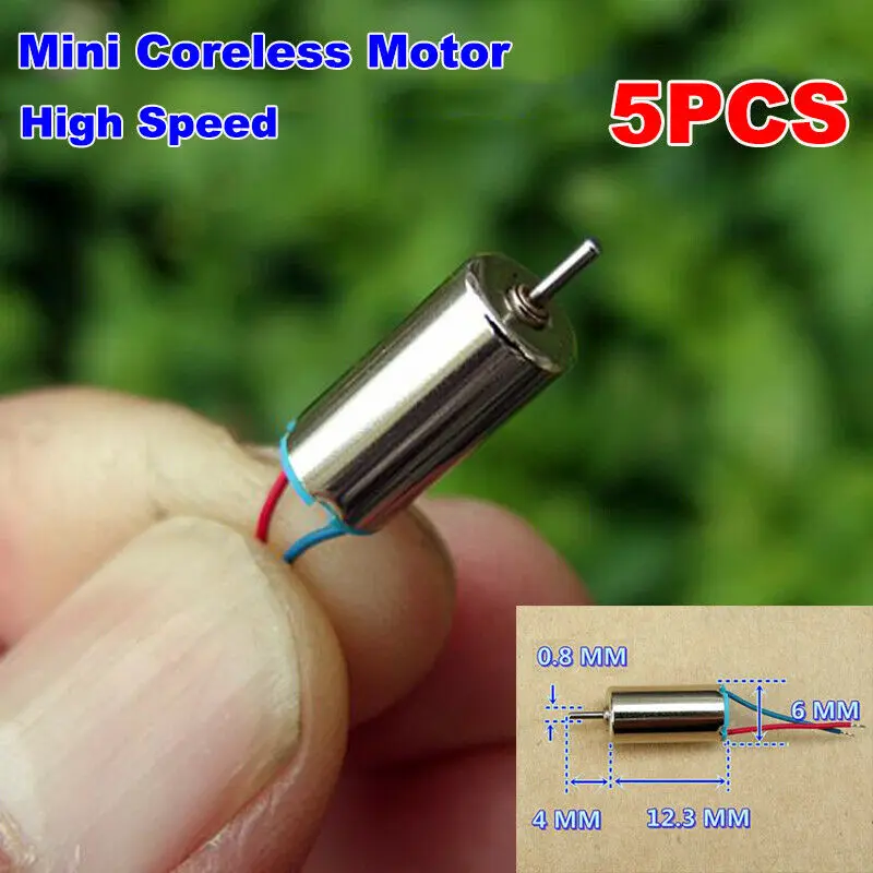 5pcs/lot 6mm*12mm Micro Coreless DC Motor 3.7V 60000RPM Ultra-High Speed Engine DIY RC Drone
5pcs/lot 6mm*12mm Micro Coreless DC Motor 3.7V 60000RPM Ultra-High Speed Engine DIY RC Drone