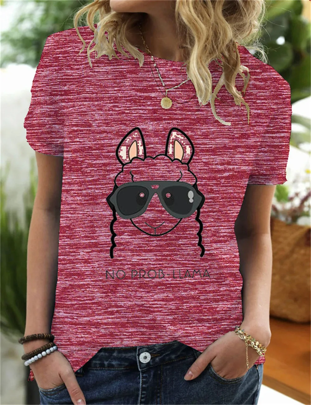 No Probllama Graphic Tees Women Streetwear Funny Cartoon Women Shirts Cool Gift T-shirt Drop Ship
No Probllama Graphic Tees Women Streetwear Funny Cartoon Women Shirts Cool Gift T-shirt Drop Ship