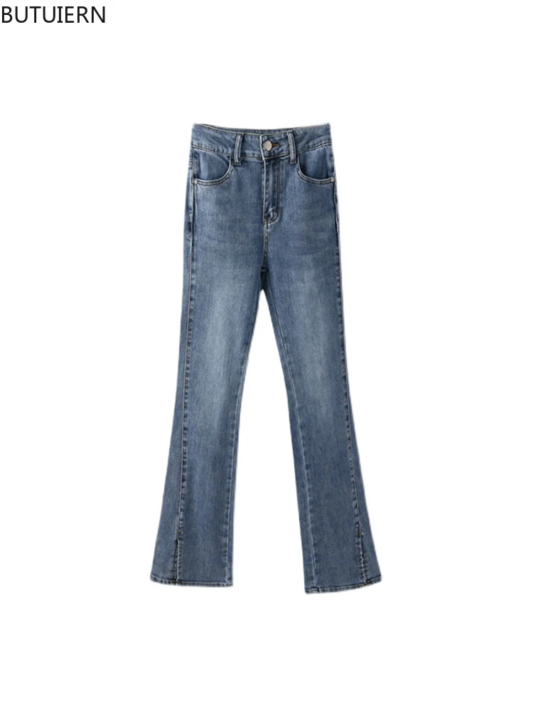 Jeans Trousers Female Blue Flare Pants Women Hem Split Design Y2K Retro Elegant Korean Stylish High Waist Slim OL Casual Clothes
Jeans Trousers Female Blue Flare Pants Women Hem Split Design Y2K Retro Elegant Korean Stylish High Waist Slim OL Casual Clothes