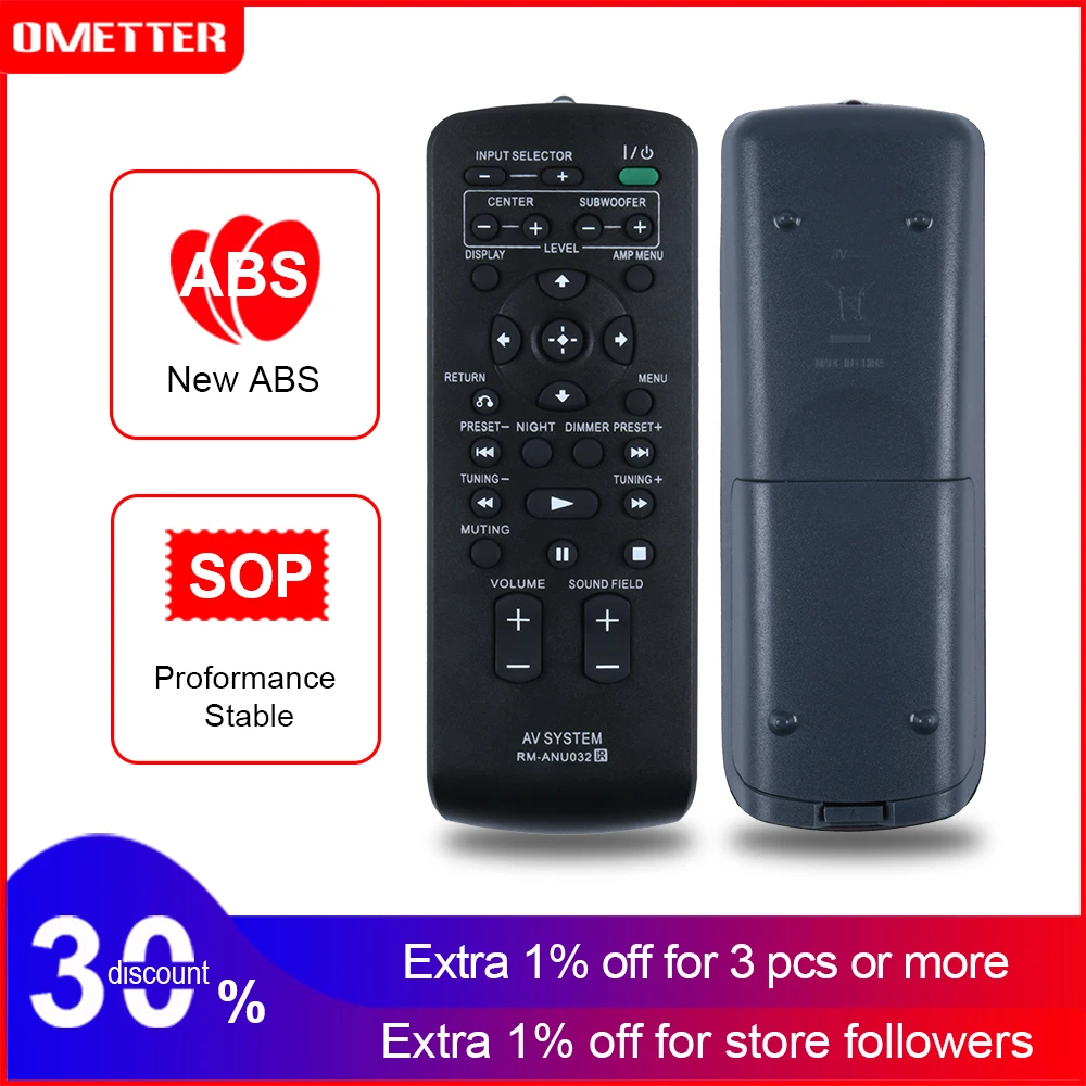 RM-ANU032 Replaced Remote Control fit for Sony RHTG1500 RHTG11 RHTG15 RHTG550 RHTG900 RHTG1550 RHT-G950 Home Cinema System
RM-ANU032 Replaced Remote Control fit for Sony RHTG1500 RHTG11 RHTG15 RHTG550 RHTG900 RHTG1550 RHT-G950 Home Cinema System