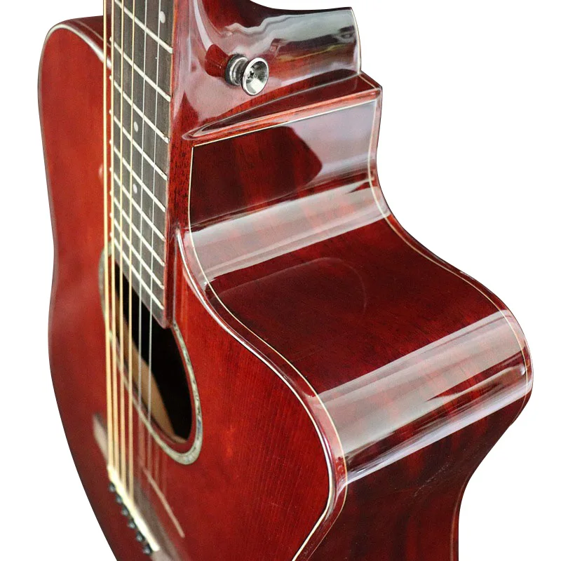 Винтажная электрическая акустическая гитара с ручной росписью из массива дерева