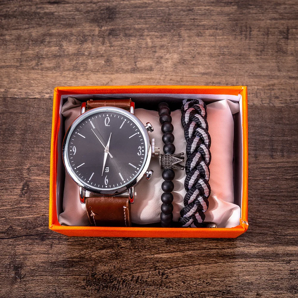 Classic-Style Men's Gift Set Beautifully Packaged Watch + Bracelet Set Creative Combination Set-3 Pieces
Classic-Style Men's Gift Set Beautifully Packaged Watch + Bracelet Set Creative Combination Set-3 Pieces