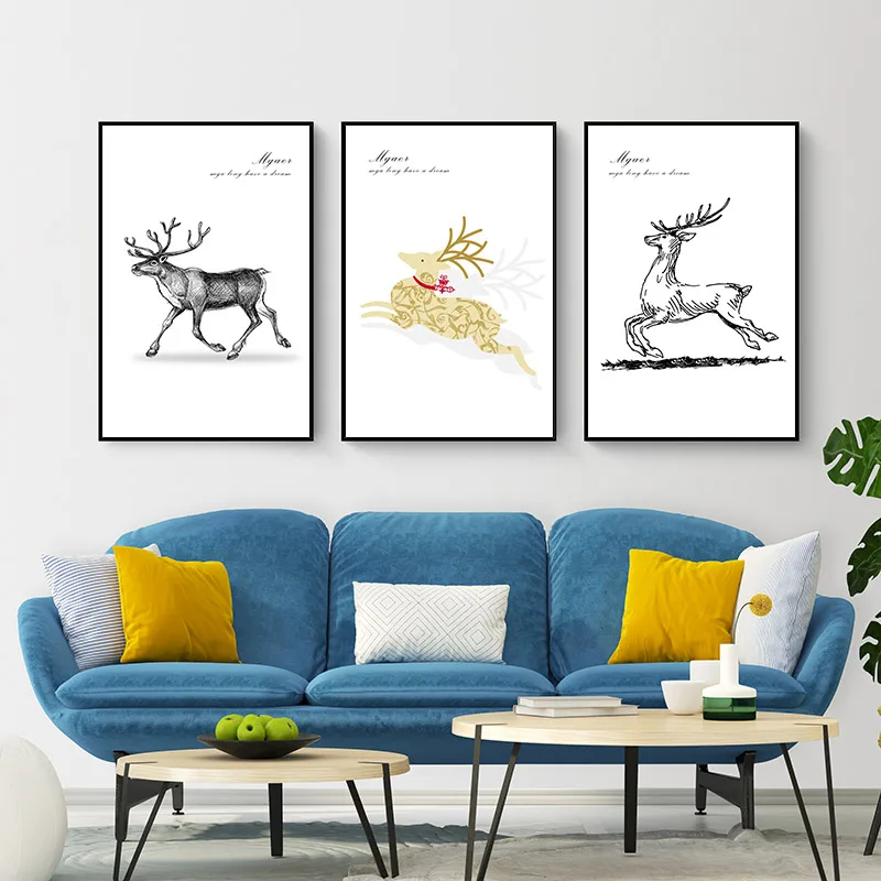 Nordic Style Animal Sika Deer Poster Wall Art Minimalist Golden Canvas Painting Print Modern Home Living Room Decoration
Nordic Style Animal Sika Deer Poster Wall Art Minimalist Golden Canvas Painting Print Modern Home Living Room Decoration