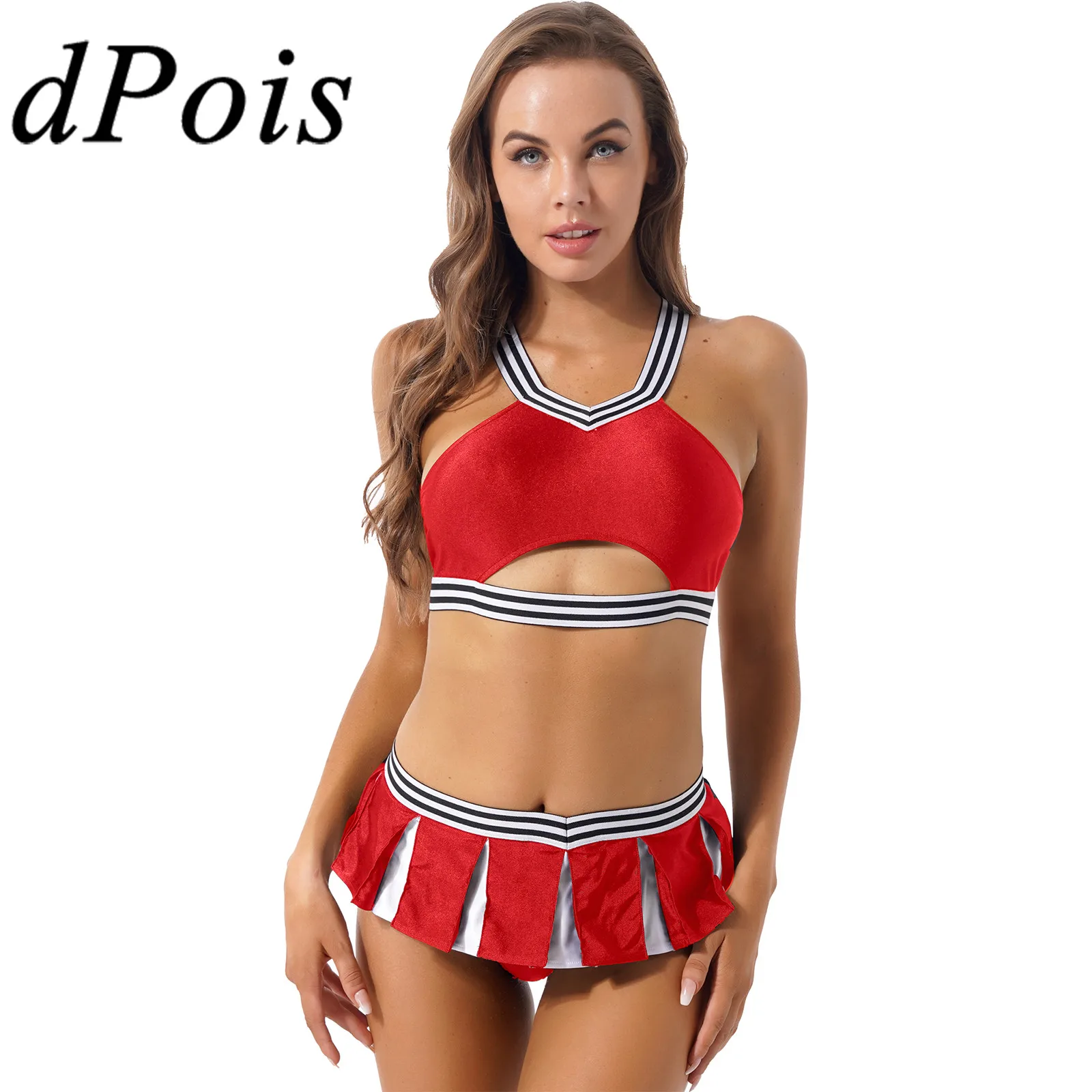 Women's Sexy Lingerie Cheerleading Costumes Schoolgirls Uniforms Role Play Outfits Crop Top+ Pleated Skirt G-string Underwear
Women's Sexy Lingerie Cheerleading Costumes Schoolgirls Uniforms Role Play Outfits Crop Top+ Pleated Skirt G-string Underwear