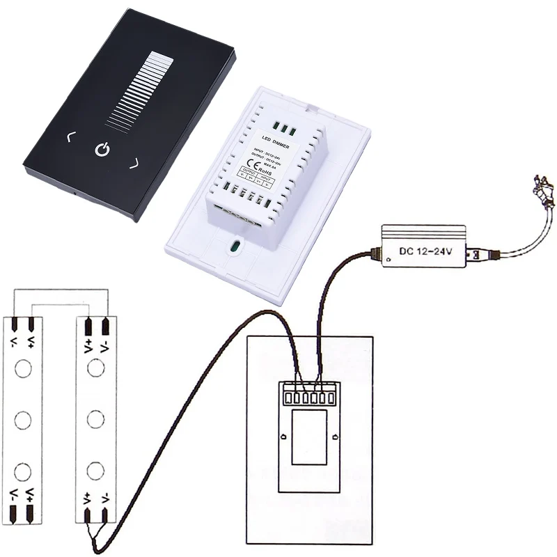 Smart Touch Panel Dimmer Wall Switch DC 12V 24V 255 Level Brightness Single Color LED Controller for LED Strips Panel Lights
Smart Touch Panel Dimmer Wall Switch DC 12V 24V 255 Level Brightness Single Color LED Controller for LED Strips Panel Lights