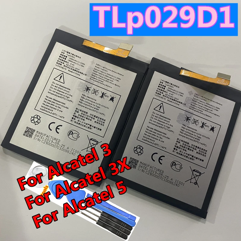 Оригинальный 3000 мА/ч, TLp029D1 Замена Батарея для Alcatel Работает с любым оператором, 3 / Alcatel Работает с любым оператором, 3X / Alcatel Работает с любым оп... 
Оригинальный 3000 мА/ч, TLp029D1 Замена Батарея для Alcatel Работает с любым оператором, 3 / Alcatel Работает с любым оператором, 3X / Alcatel Работает с любым оп...