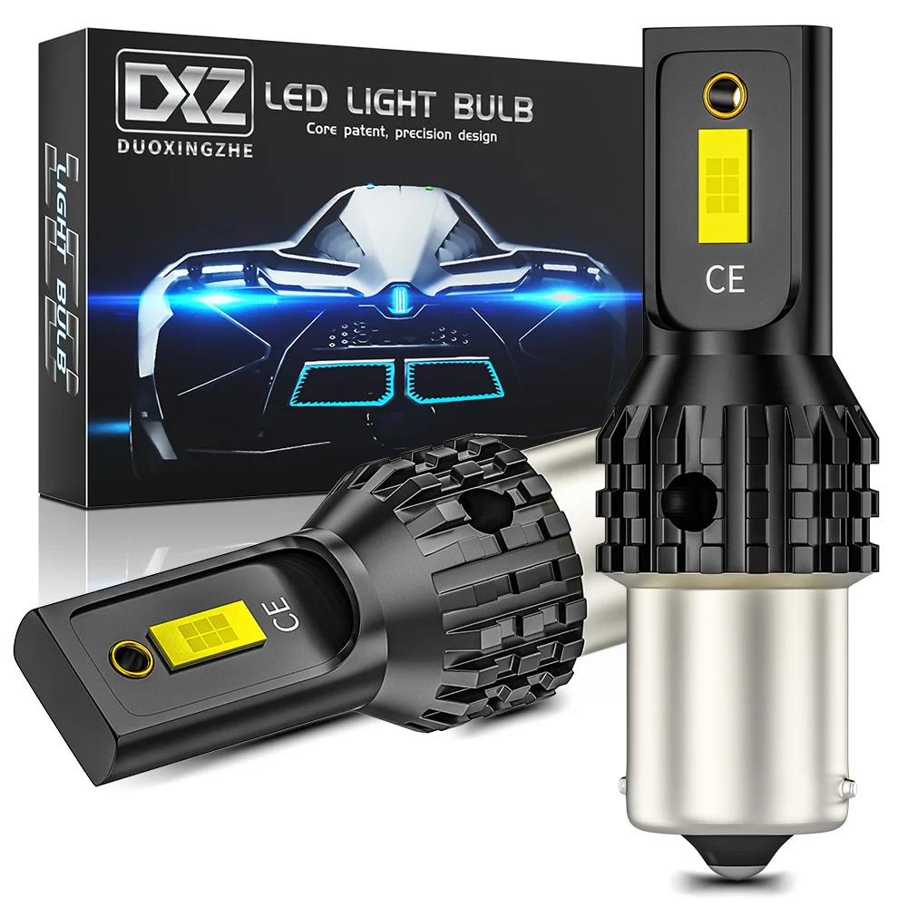 

DXZ 2pcs S25 BA15S 1156 P21W LED 1157 T20 T25 LED Canbus 2-SMD 6000K 7440 3156 3157 Car Turn Signal Reverse Brake Light Bulb