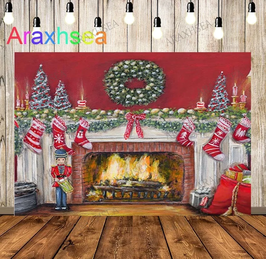 Red Christmas Backdrop Fireplace Christmas Trees Wreath Sock Candle Gifts Flower Oil Painting Christmas Background Photography
Red Christmas Backdrop Fireplace Christmas Trees Wreath Sock Candle Gifts Flower Oil Painting Christmas Background Photography