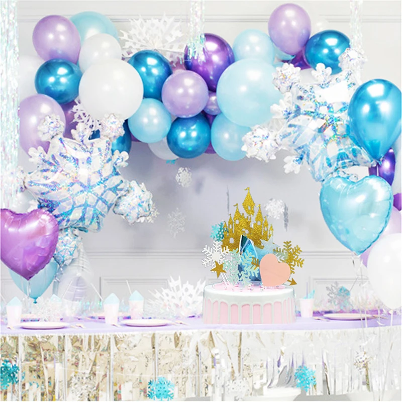 

Elsa Anna Princess Snowflake Balloon Garland Arch Kit Christmas frozen Birthday Party Ice Ballon Baby Shower Wedding Decor Globo