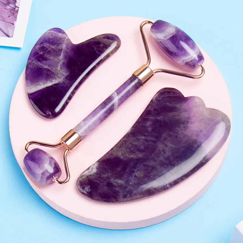 Amethyst Roller Facial Massager Stone Roller Purple Jade Roller 100% Natural Amethyst Crystal With Gift Box
Amethyst Roller Facial Massager Stone Roller Purple Jade Roller 100% Natural Amethyst Crystal With Gift Box