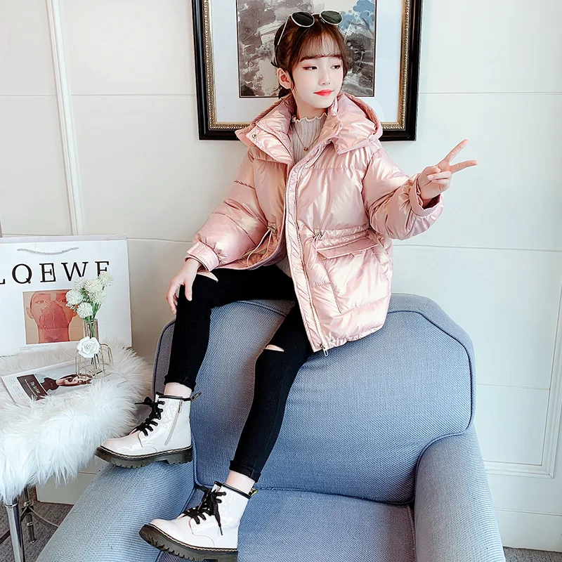 Children's warm cotton padded jacket Korean girls little cotton padded jacket Autumn Winter Clothes Bright Cloth Long Outerwear 
Children's warm cotton padded jacket Korean girls little cotton padded jacket Autumn Winter Clothes Bright Cloth Long Outerwear