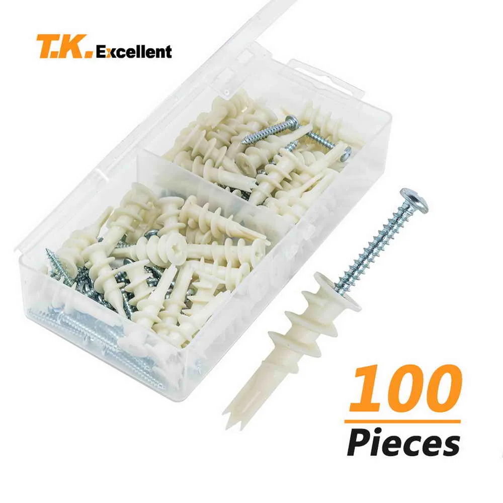 T.K.EXCELLENT Trident Head Bolt Self-Drilling Dry Wall Anchor, Self-Tapping Screw Kit With Disc Head, 100 Pieces
T.K.EXCELLENT Trident Head Bolt Self-Drilling Dry Wall Anchor, Self-Tapping Screw Kit With Disc Head, 100 Pieces