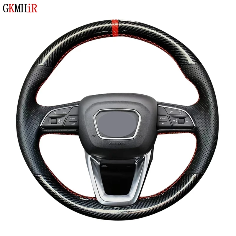 DIY Black Carbon Fiber Genuine Leather Soft Car Steering Wheel Cover For Audi A4 Allroad 2017-2018 / Q3 2019 / Q5 2018-2019
DIY Black Carbon Fiber Genuine Leather Soft Car Steering Wheel Cover For Audi A4 Allroad 2017-2018 / Q3 2019 / Q5 2018-2019