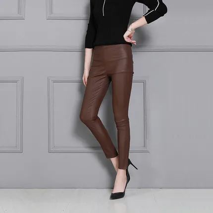 Топовый бренд 2020 женские узкие брюки с принтом из овчины высокого качества KP12 |