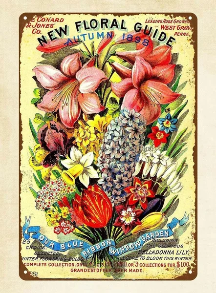 Guia Floral de arte de pared flores Vintage paquete de semillas letrero de estaño de Metal 12x8 pulgadas
Guia Floral de arte de pared flores Vintage paquete de semillas letrero de estaño de Metal 12x8 pulgadas