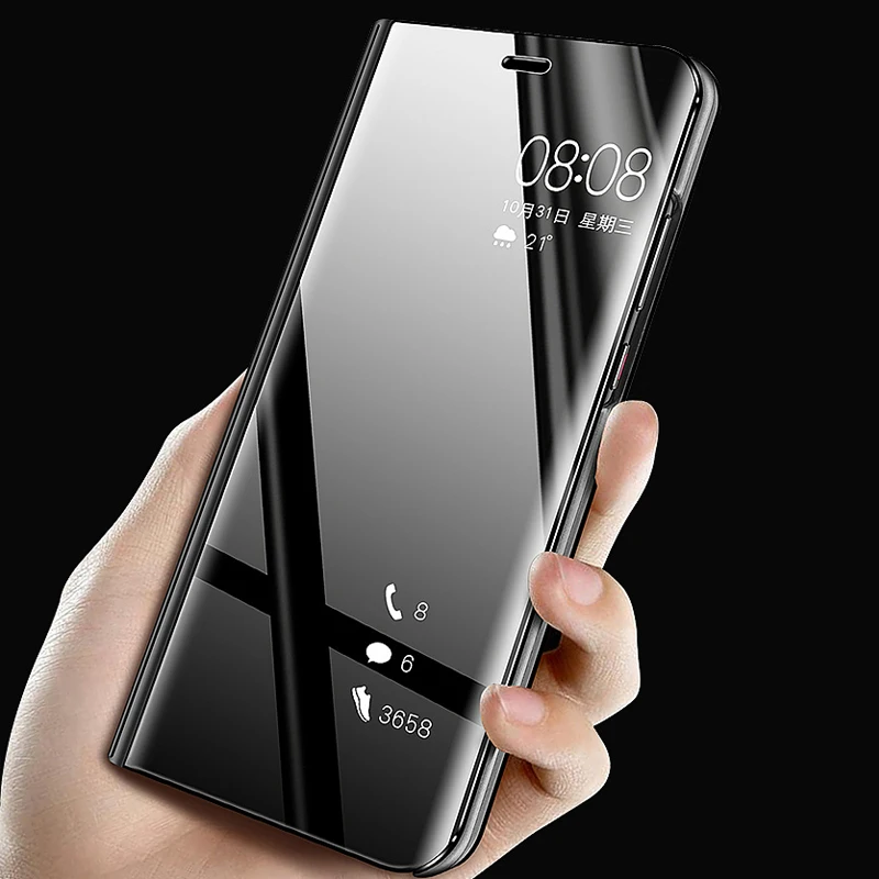 Чехол для OPPO Realme XT X2 Pro роскошный откидной с подставкой и прозрачным зеркальным