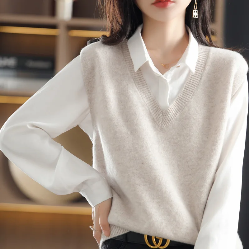 Limiguyue Sweater Knitted Vest Women Fall Winter V-neck Tops Women Wool Sleeveless Waistcoat Classic Casual Loose Jumper K3730
Limiguyue Sweater Knitted Vest Women Fall Winter V-neck Tops Women Wool Sleeveless Waistcoat Classic Casual Loose Jumper K3730