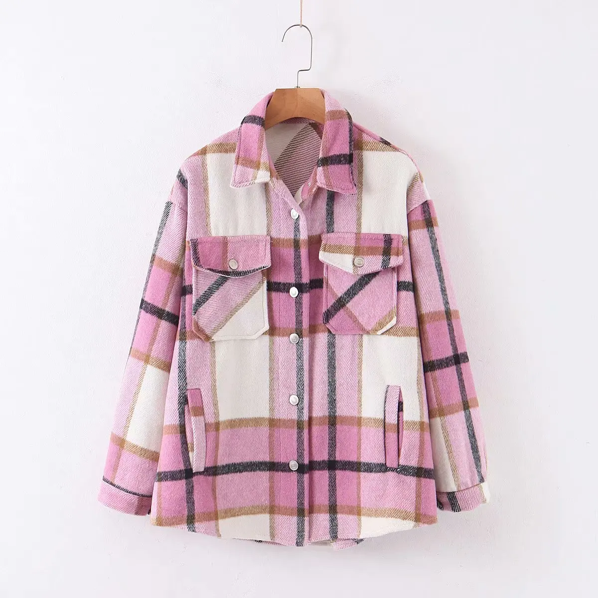 2020 Spring Autumn Women Plaid Wool Blouse Gothic Checked Oversized Woolen Shirt Thick Ladies Vintage Chic Top Blusas
2020 Spring Autumn Women Plaid Wool Blouse Gothic Checked Oversized Woolen Shirt Thick Ladies Vintage Chic Top Blusas