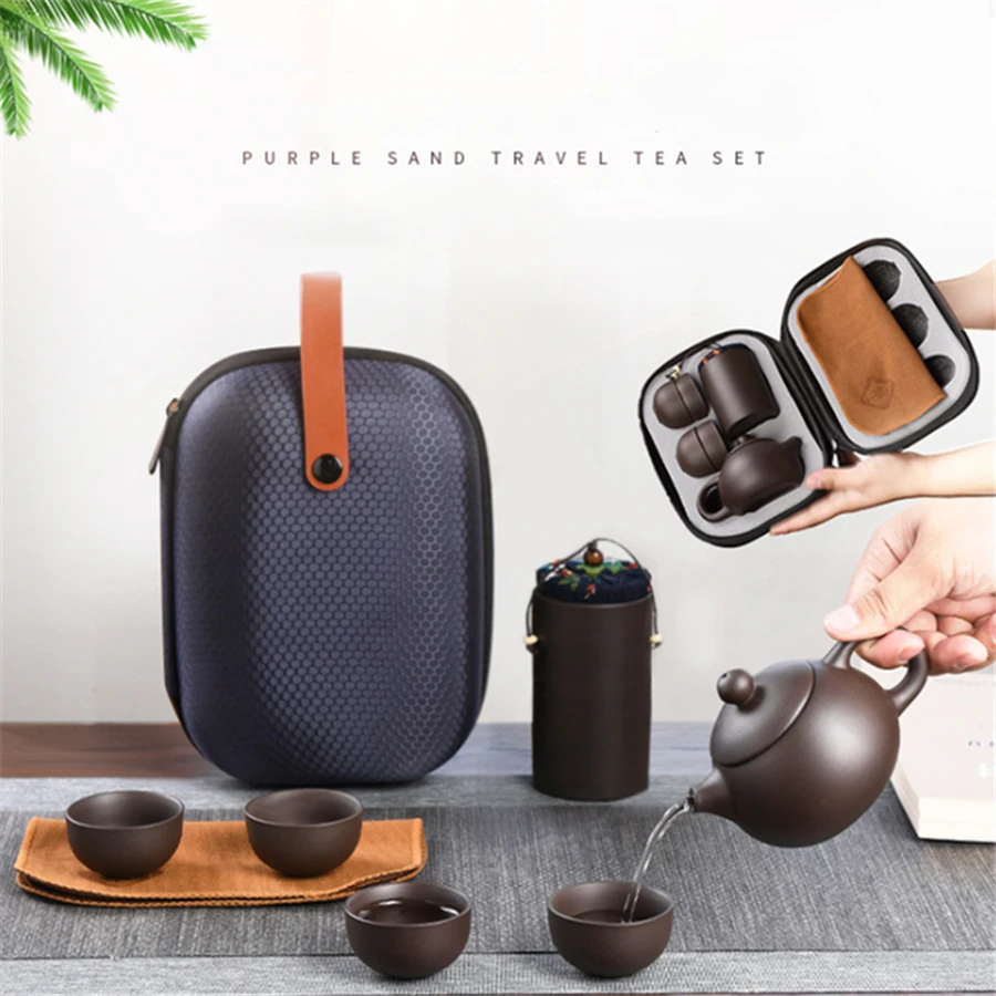 Kung Fu Tea Set Purple Sand Tea Cups Ceramic Portable Travel Teapot Set Tea Caddy + Teapot + Tea Cup Fine Gift
Kung Fu Tea Set Purple Sand Tea Cups Ceramic Portable Travel Teapot Set Tea Caddy + Teapot + Tea Cup Fine Gift