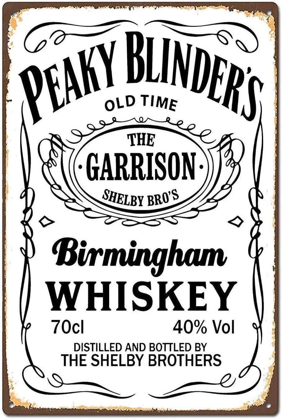 Garrison Peaky Blinders Whiskey vintage Metal plate metal sign Retro Wall Home Bar Pub Vintage Cafe Decor, 8x12 Inch tin sign
Garrison Peaky Blinders Whiskey vintage Metal plate metal sign Retro Wall Home Bar Pub Vintage Cafe Decor, 8x12 Inch tin sign