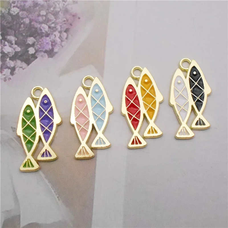 Julie Wang 8PCS Small Enamel Double Fish Charms Mixed Colors Animal Alloy Pendant Bracelet Jewelry Making Accessory
Julie Wang 8PCS Small Enamel Double Fish Charms Mixed Colors Animal Alloy Pendant Bracelet Jewelry Making Accessory