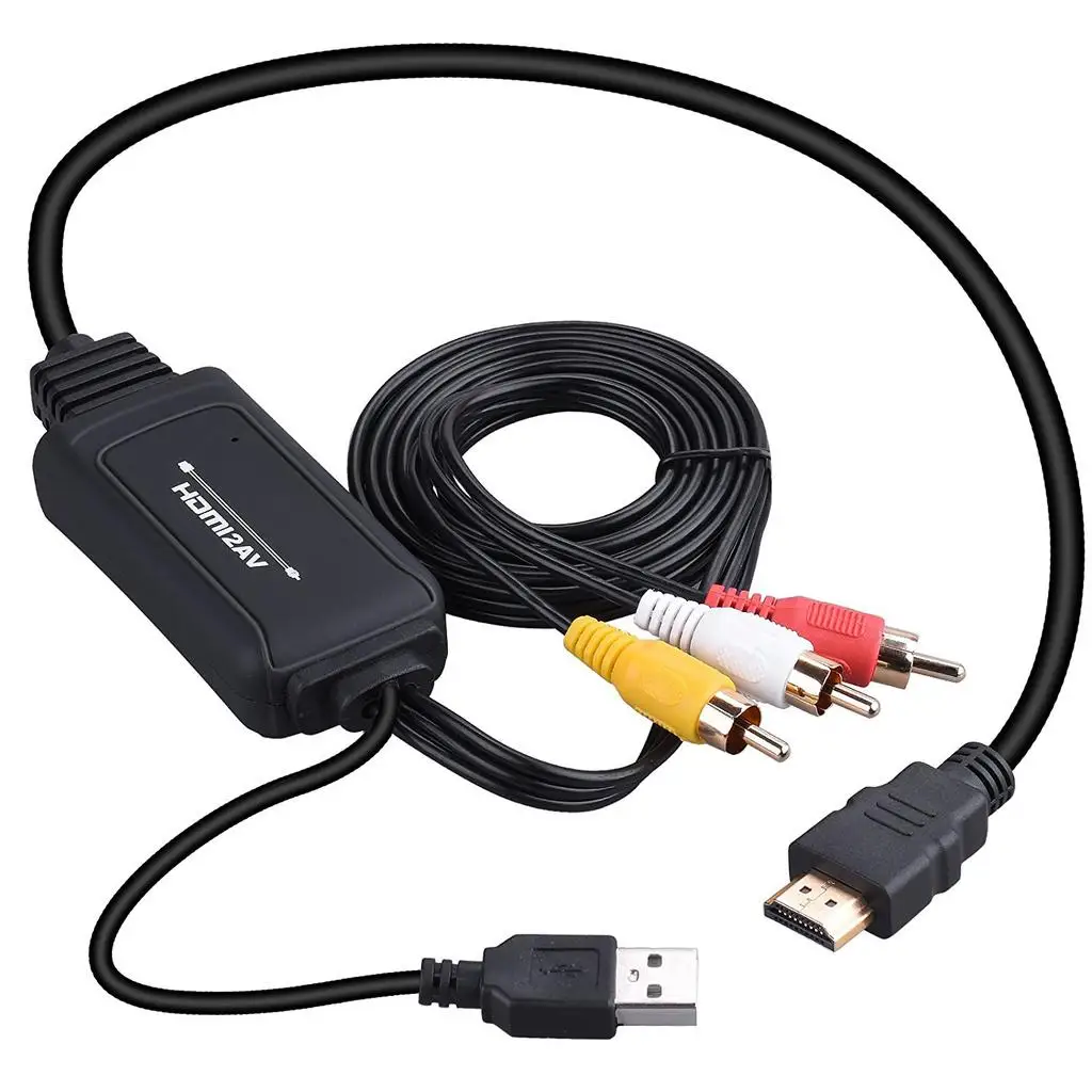 HDMI-compatible to RCA Cable, HDMI-compatible to AV CVBS Composite Converter Adapter with USB Power
HDMI-compatible to RCA Cable, HDMI-compatible to AV CVBS Composite Converter Adapter with USB Power