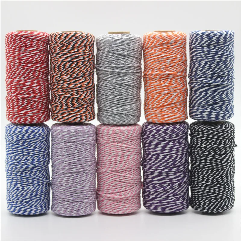 100M* 2MM Double Color Cotton Baker Rope Twine for Handmade Accessories Wedding Party Decoration Gift DIY Wrapping
100M* 2MM Double Color Cotton Baker Rope Twine for Handmade Accessories Wedding Party Decoration Gift DIY Wrapping