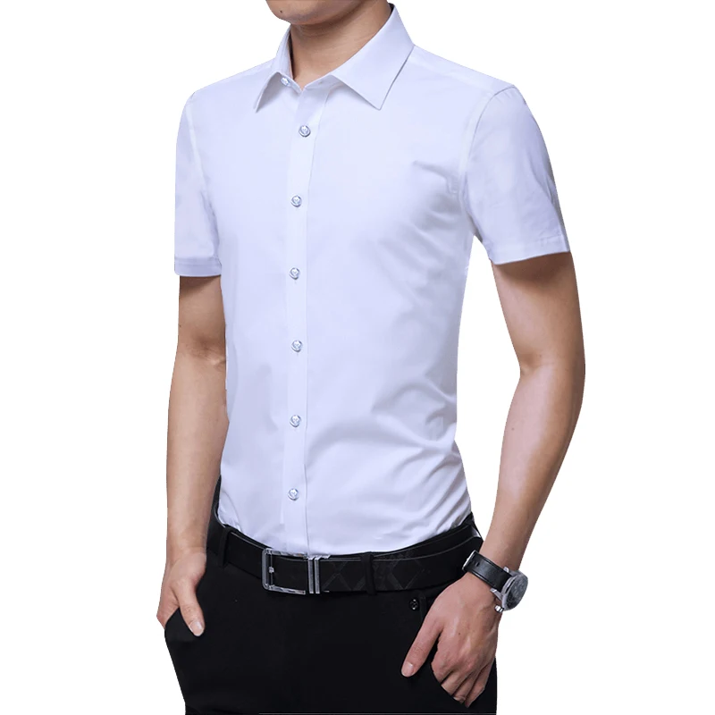 BROWON Men Summer Shirt Short Sleeve Solid Color Slim Fit Business Mens Shirts Casual Slim Fit Men Clothes 2021
BROWON Men Summer Shirt Short Sleeve Solid Color Slim Fit Business Mens Shirts Casual Slim Fit Men Clothes 2021