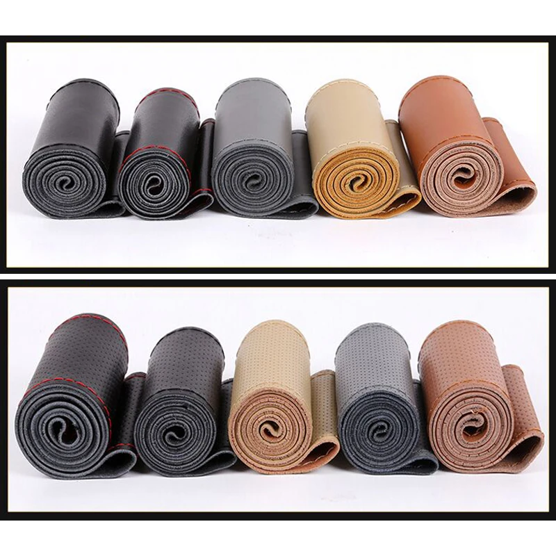 DIY Car Leather Steering Wheel Covers Braid on the Steering-wheel Auto Cover With Needle and Thread Interior Accessories Kits
DIY Car Leather Steering Wheel Covers Braid on the Steering-wheel Auto Cover With Needle and Thread Interior Accessories Kits