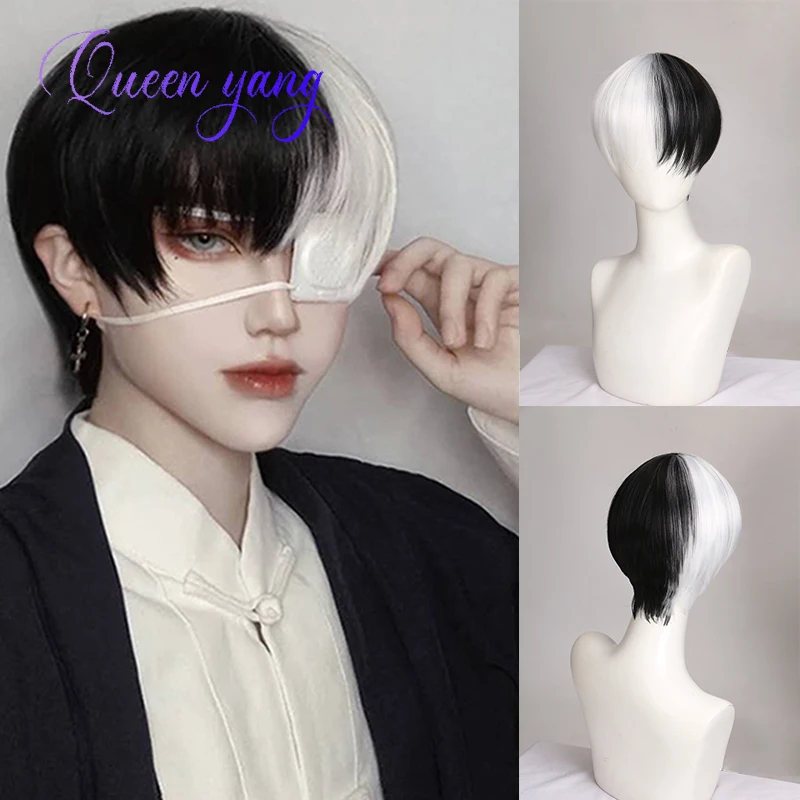QUEENYANG Wig Unisex Short Hair Cosplay Wig Black and White Double Spell Daily Handsome Natural Fluffy Short Curly Hair Wig
QUEENYANG Wig Unisex Short Hair Cosplay Wig Black and White Double Spell Daily Handsome Natural Fluffy Short Curly Hair Wig
