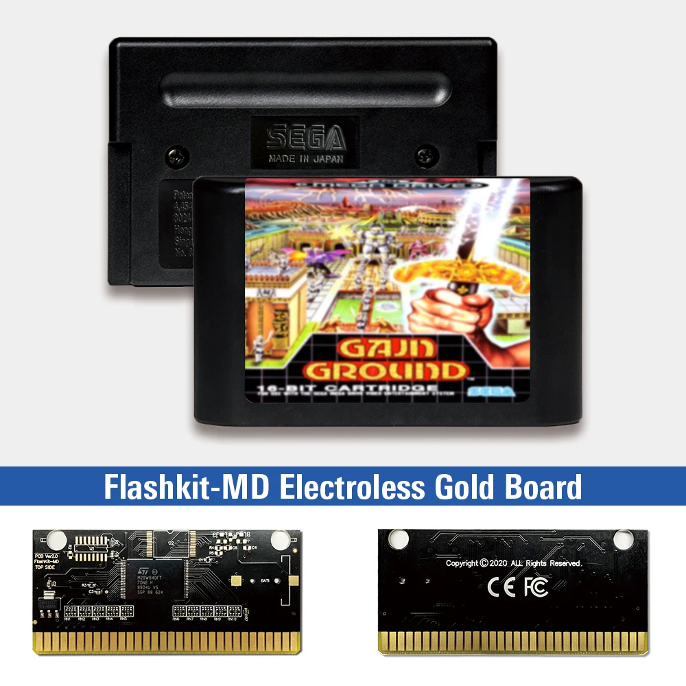 Gain Ground - EUR Label Flashkit MD Electroless Gold PCB Card for Sega Genesis Megadrive Video Game Console
Gain Ground - EUR Label Flashkit MD Electroless Gold PCB Card for Sega Genesis Megadrive Video Game Console