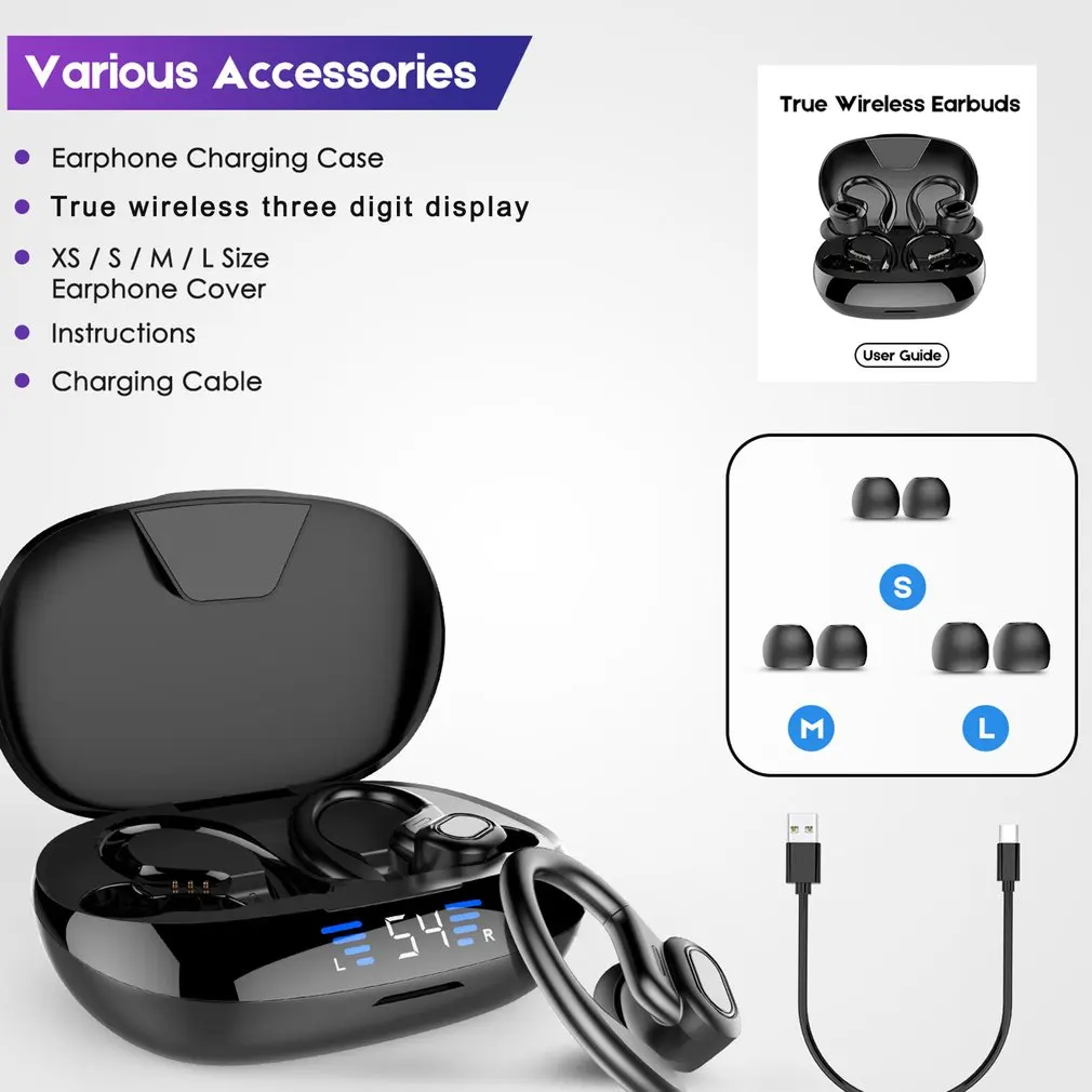 VV2 True Wireless Three-digit Display Headset Hanging Type Sports Stereo Earbuds Waterproof Headphones With Power Bank
VV2 True Wireless Three-digit Display Headset Hanging Type Sports Stereo Earbuds Waterproof Headphones With Power Bank