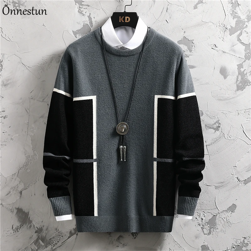 Onnestun Patchwork Sweater Men New Autumn Winter Harajuku Men's Sweater Fashion Long Sleeve Knitted Pullover O Neck Male Sweater
Onnestun Patchwork Sweater Men New Autumn Winter Harajuku Men's Sweater Fashion Long Sleeve Knitted Pullover O Neck Male Sweater