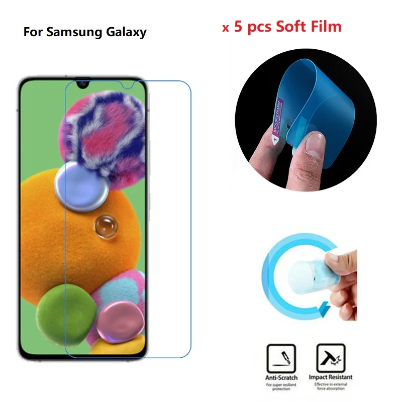 

5 шт нано мягкая защитная плёнка для экрана для Samsung Galaxy A90 A91 5G Защитная пленка для Galaxy A80 A81 экранная пленка не закаленное стекло